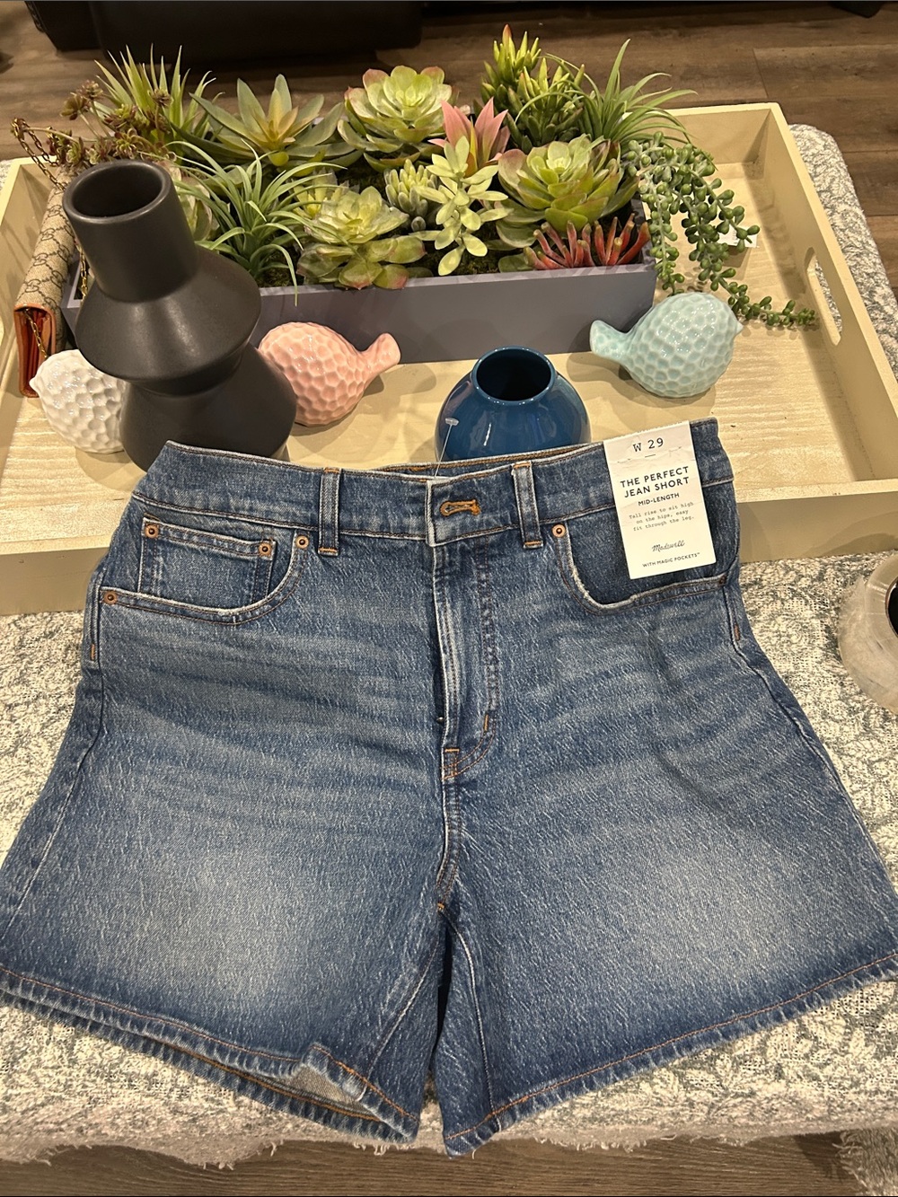 Madewell Women's Blue Washed Denim Jean Shorts